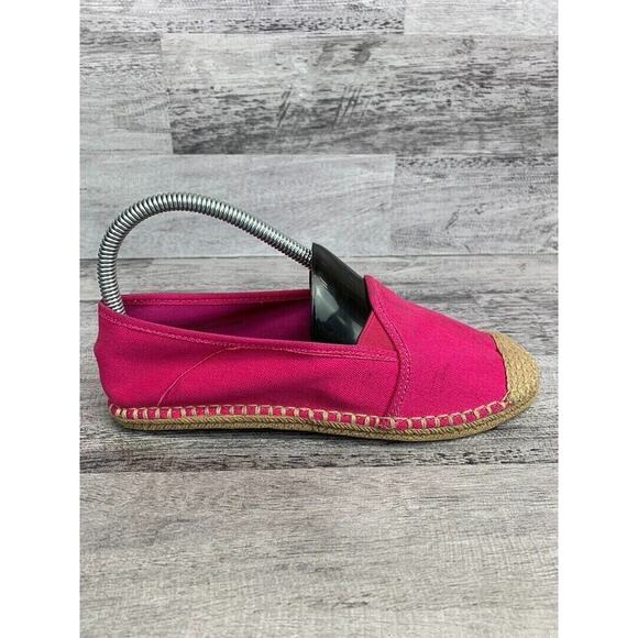 Mia Girls Size 5 Pink Canvas Espadrilles With Braided Jute Trim & Rubber Soles - Picture 7 of 8